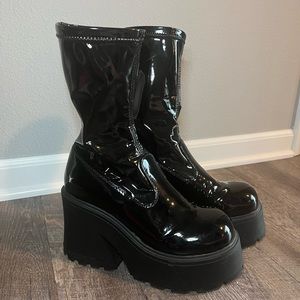 Windsor Smith faux patent leather boots